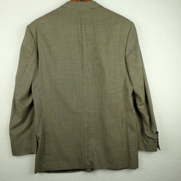 Hugo Boss Mens Blazer Jacket 44L Tall Black Yellow Loro Piana Super 100s Check - Picture 5 of 15